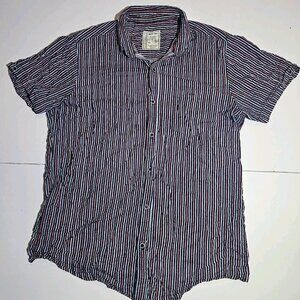 Alexander Julian Colours Mens Button Down Shirt MEDIUM Vintage Workwear Striped